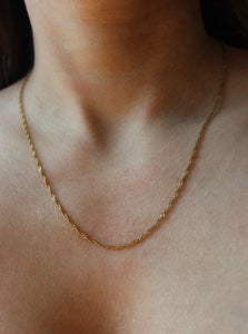 twisty chain stainless steel gold necklace salty threads