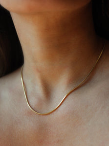 thin snake gold chain necklace salty threads