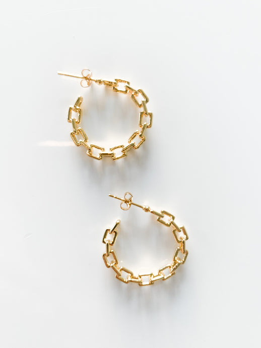 Patricia Gold Chain Hoops - Salty Threads