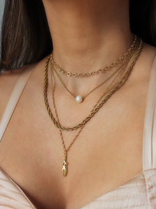 18k gold plated round link necklace salty threads