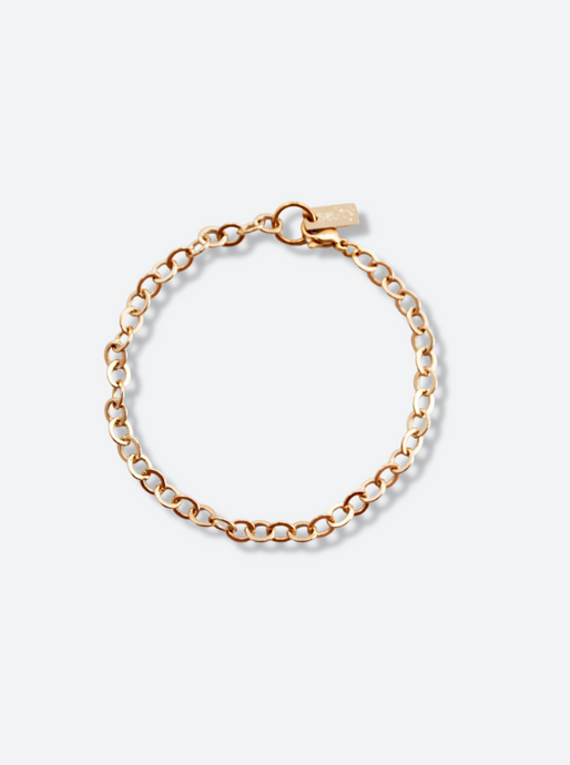 18k gold plated round link bracelet salty threads