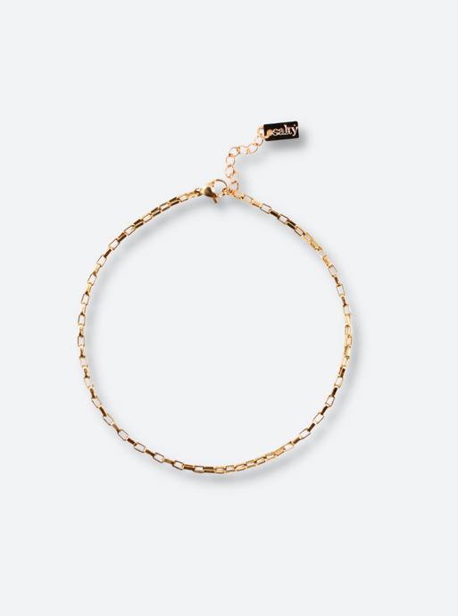 18k gold plated stainless steel rectangular chain bracelet salty threads