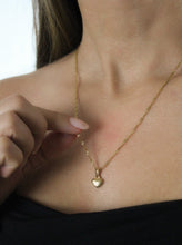 Load image into Gallery viewer, gold puffed heart pendant necklace from salty threads