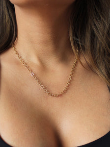 18k gold plated round link necklace salty threads