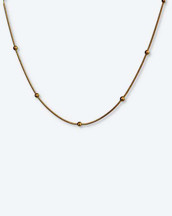 Maya Ball Gold Snake Necklace