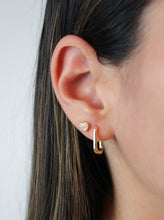 Load image into Gallery viewer, gold mini trendy hoop earrings from salty threads