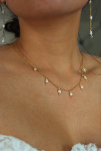 Bella Pearl Golden Necklace - Salty Threads
