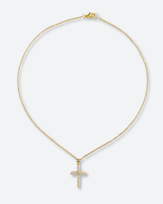 Fernanda Cross Gold Necklace - Salty Threads