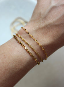 18k gold plated stainless steel shiny bracelet salty threads