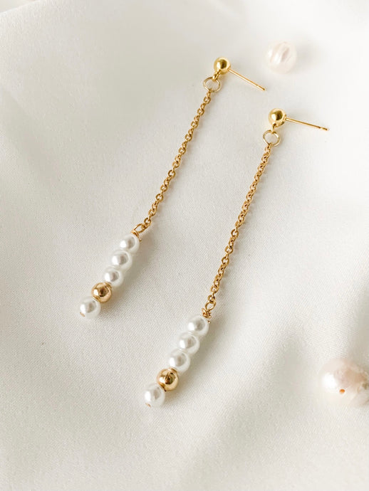 Julia Pearls Drop Earrings - Salty Threads