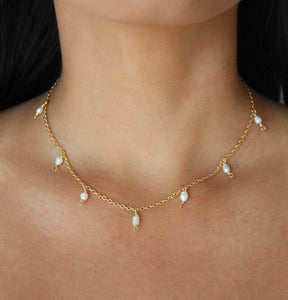 Bella Pearl Golden Necklace - Salty Threads