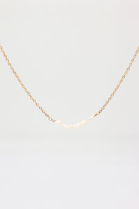 Elena Pearl Bar Golden Necklace - Salty Threads