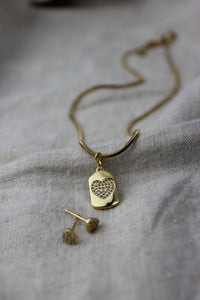 Amore Necklace and Studs Heart Set