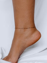 Load image into Gallery viewer, 18k gold plated stainless steel lip chain anklet salty threads