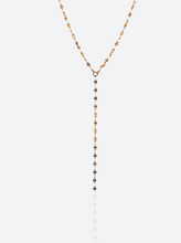 Load image into Gallery viewer, shiny chain lariat gold stainless steel necklace salty threads