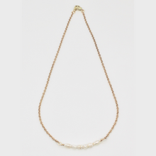 Load image into Gallery viewer, Elena Pearl Bar Golden Necklace - Salty Threads