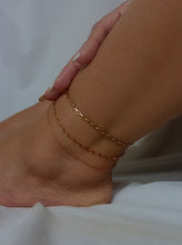 Load image into Gallery viewer, box chain gold stainless steel anklet salty thrads
