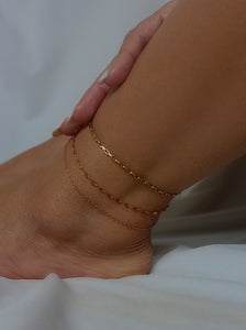 box chain gold stainless steel anklet salty thrads